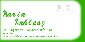 maria kahlesz business card